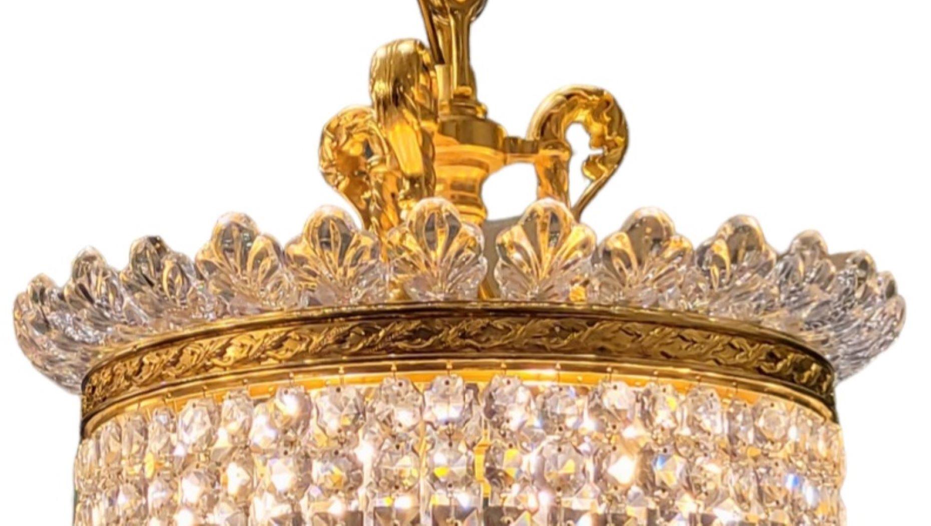 French C1920s Baccarat Crinoline Chandelier