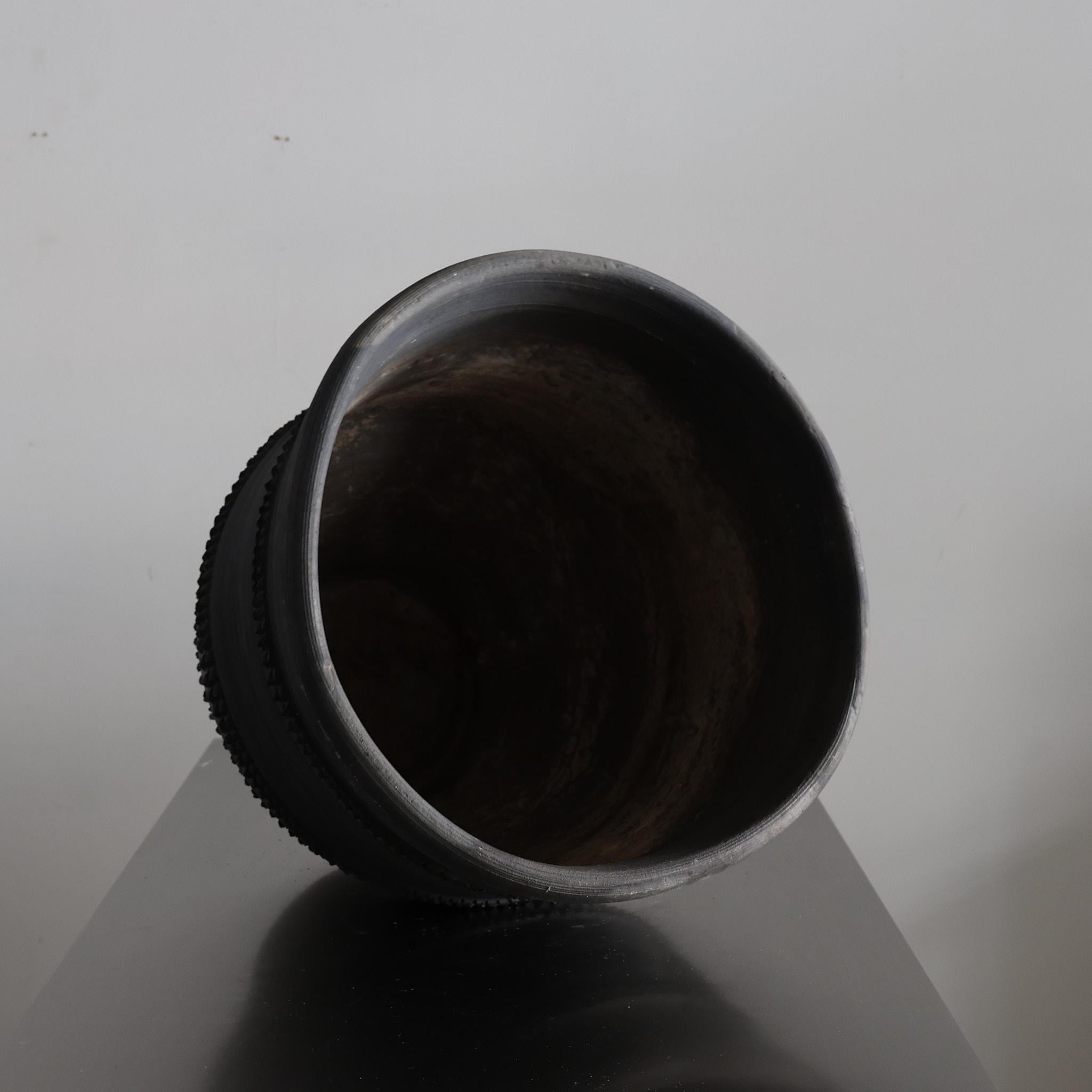 Terracotta C.1920s Black Catalan Cosi Pot Wabi Sabi