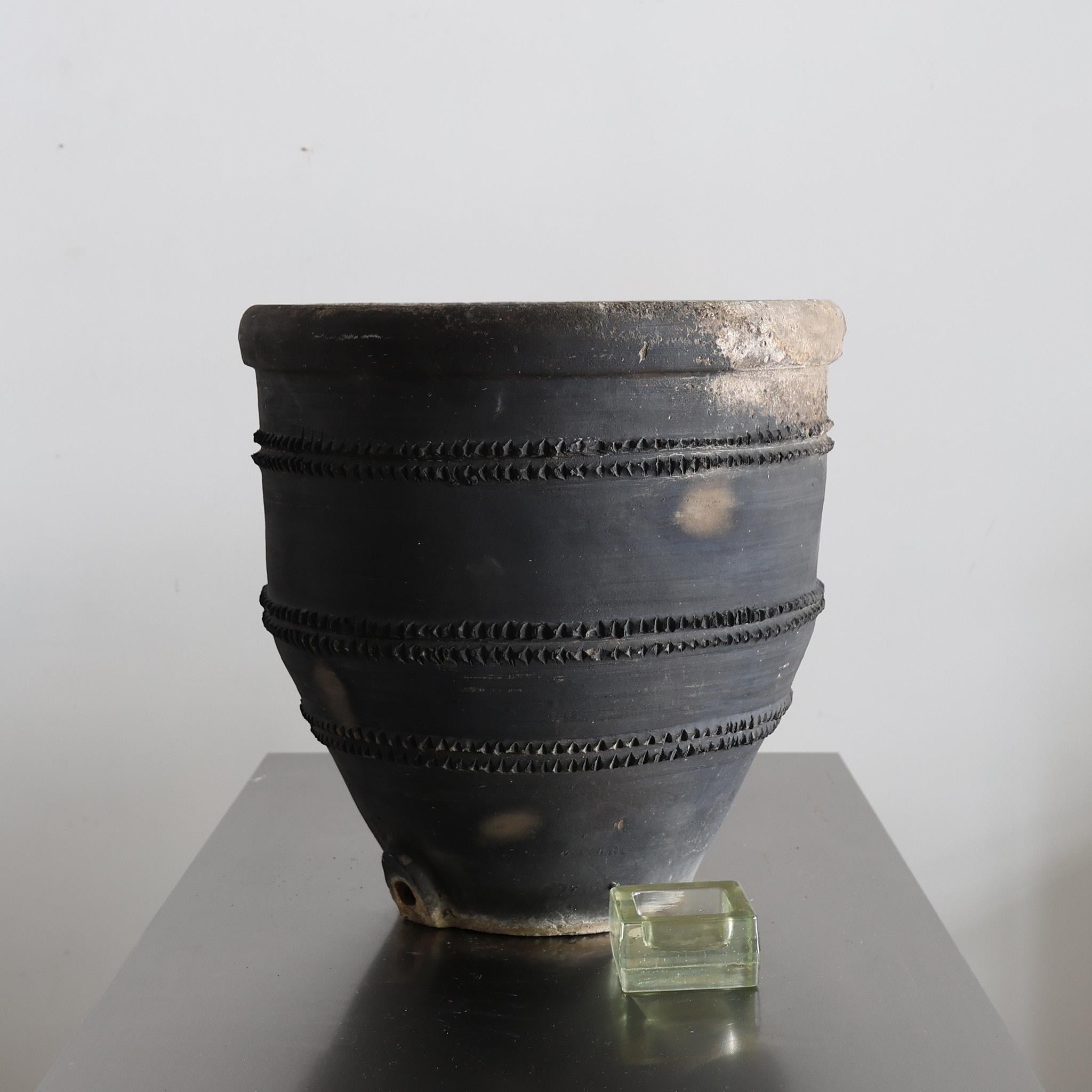 C.1920s Olla Cosi Catalana Negra Wabi Sabi Terracota en venta