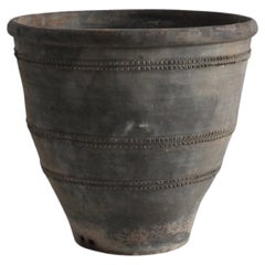 C.1920S Black Catalan Cosi Pot Wabi Sabi Primitive