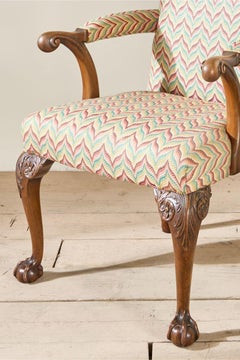 c.1920's carved frame open arm desk chair