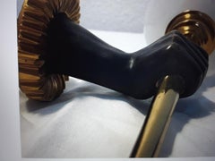 C1920s French Art Deco Gilt & Patinaded Bronze Fist Torch Opaline Shade  Sconce