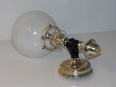 c1920's French Art Deco Patinated Bronze Fist Holding Opaline Glass Torch