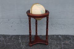 c1920's French Art Deco World Globe on Pedestal