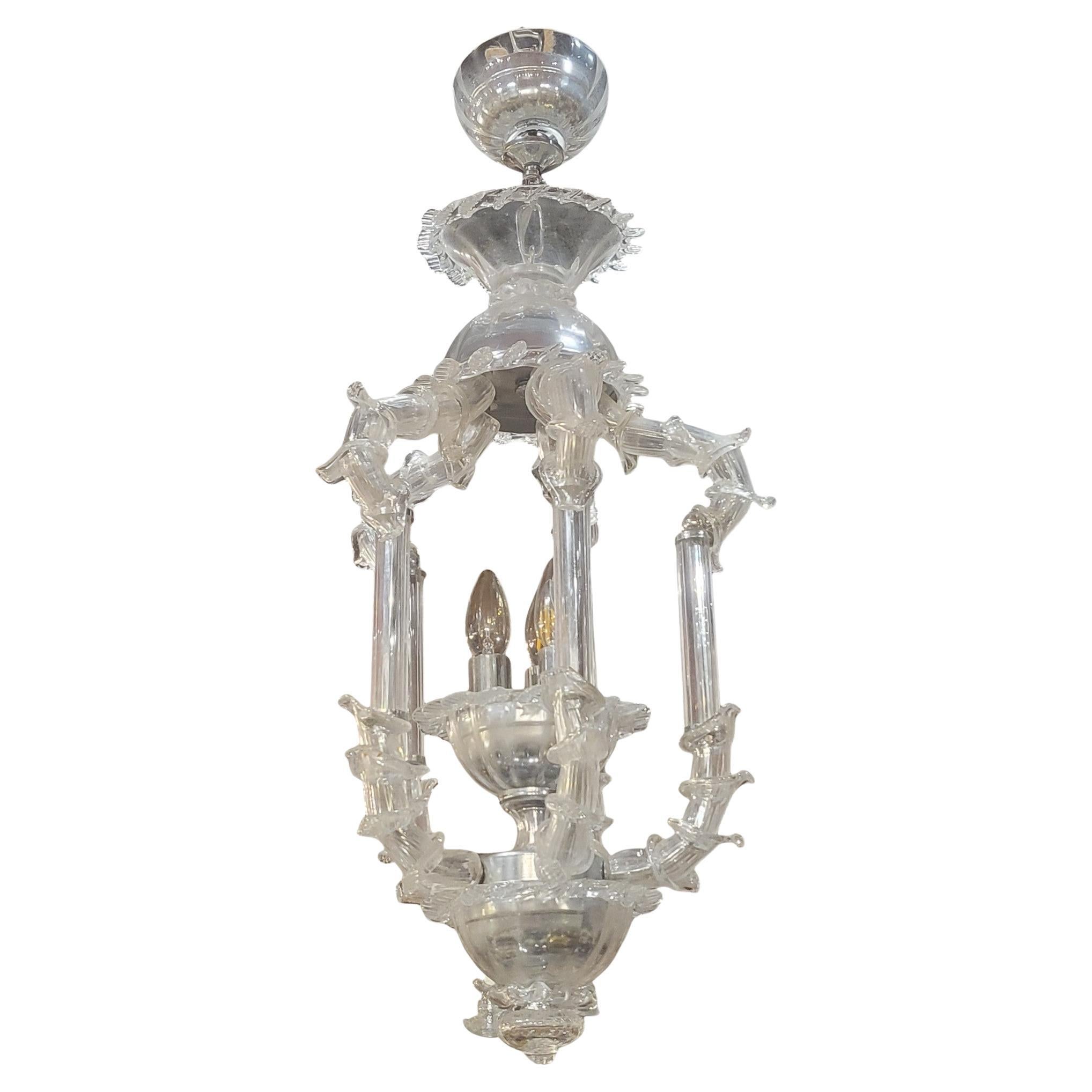 Seltene venezianische Hängelaterne aus den 1920er Jahren, Barovier&Toso zugeschrieben im Angebot