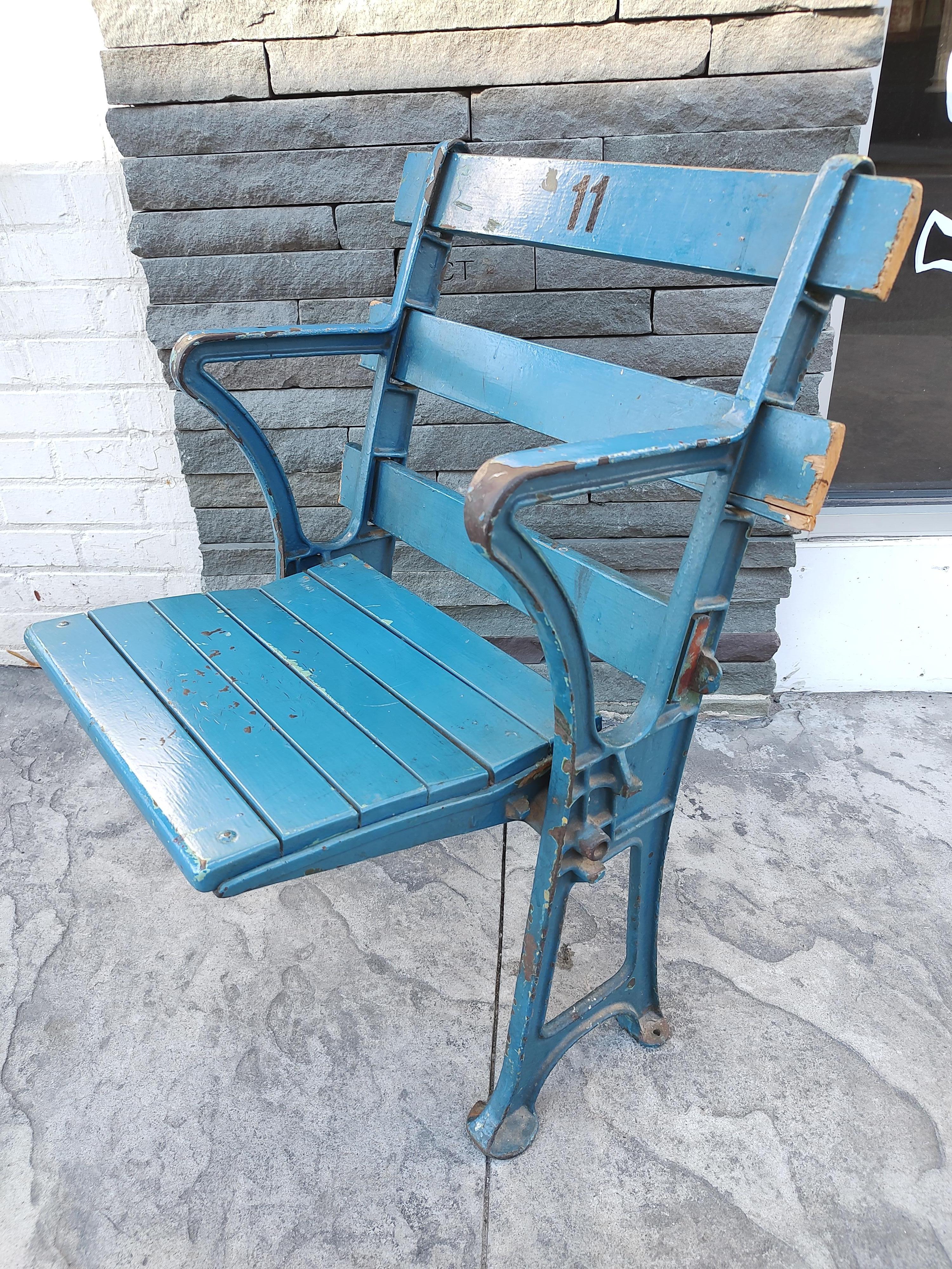 Fabulous and hard to find, an original foldup chair from the original Yankee Stadium built and completed in 1923, 