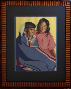 C.1924 "Mameia and Spopeia" Indian Children Promo Litho by W. Reiss (1886-1953)