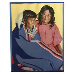 C.1924 "Mameia and Spopeia" Indian Children Promo Litho by W. Reiss (1886-1953)