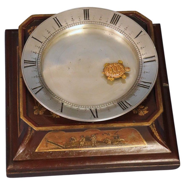 c.1925 French Mahogany Mystery Turtle Clock For Sale