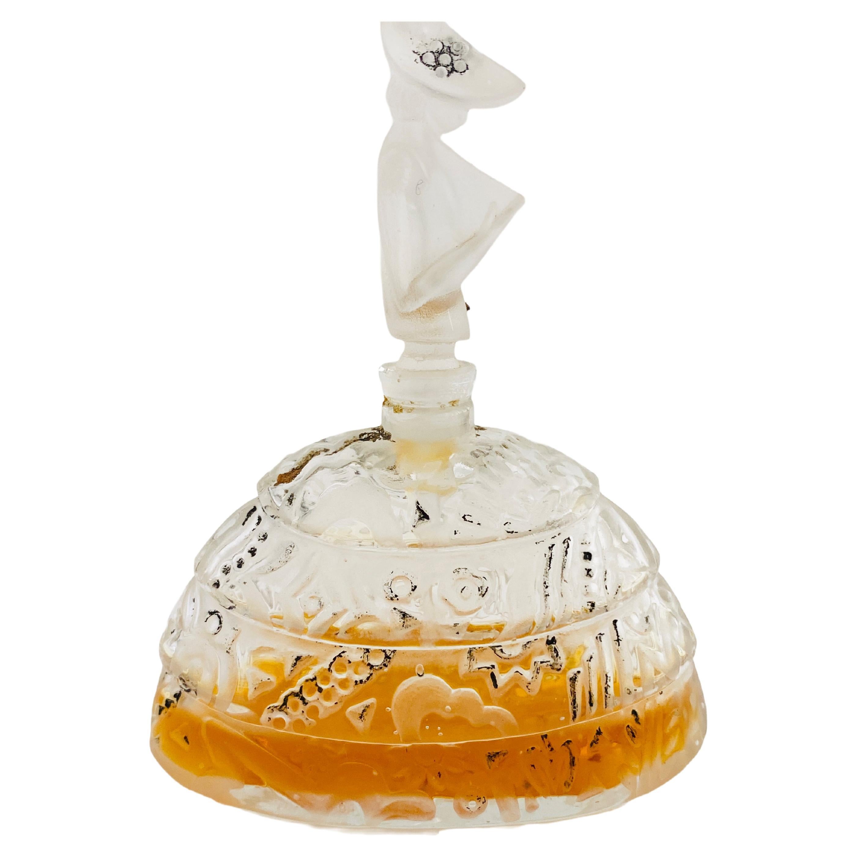 c1925 House of Tre-jur Suivez - Moi Figural Crinoline Female Lady Perfume Bottle For Sale