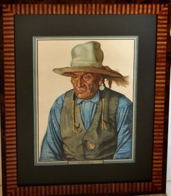 1927 circa "Lazy Boy" - Litografia promozionale raffigurante un uomo della tribù dei Blackfeet, opera di Winold Reiss (1886-1953)