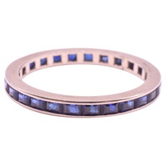 Antique C.1930 14K Sapphire Eternity Band Ring