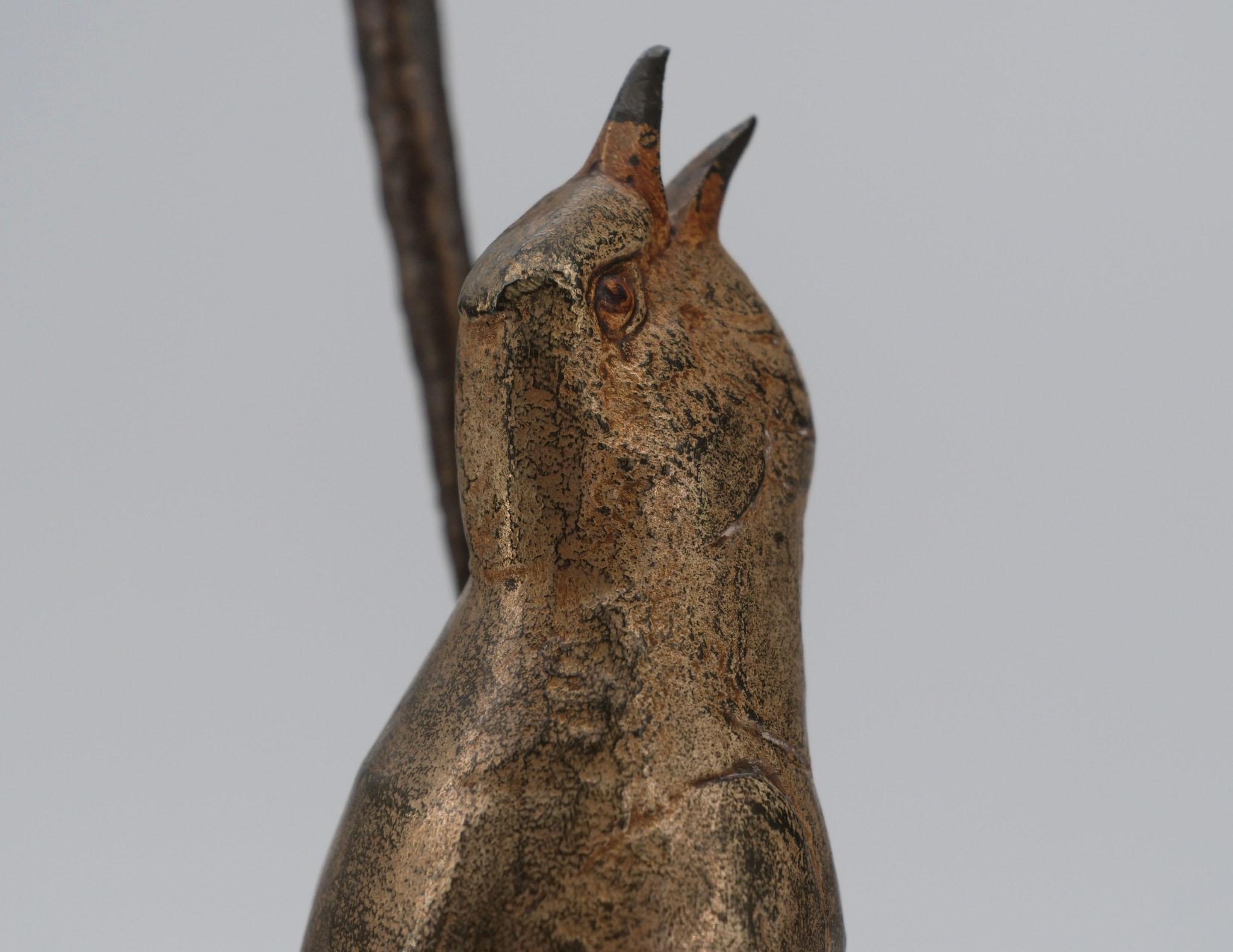 C.1930 Andre Vincent Becquerel Bird On A Branch, Signed, Gilt Bronze Marble Base For Sale 5