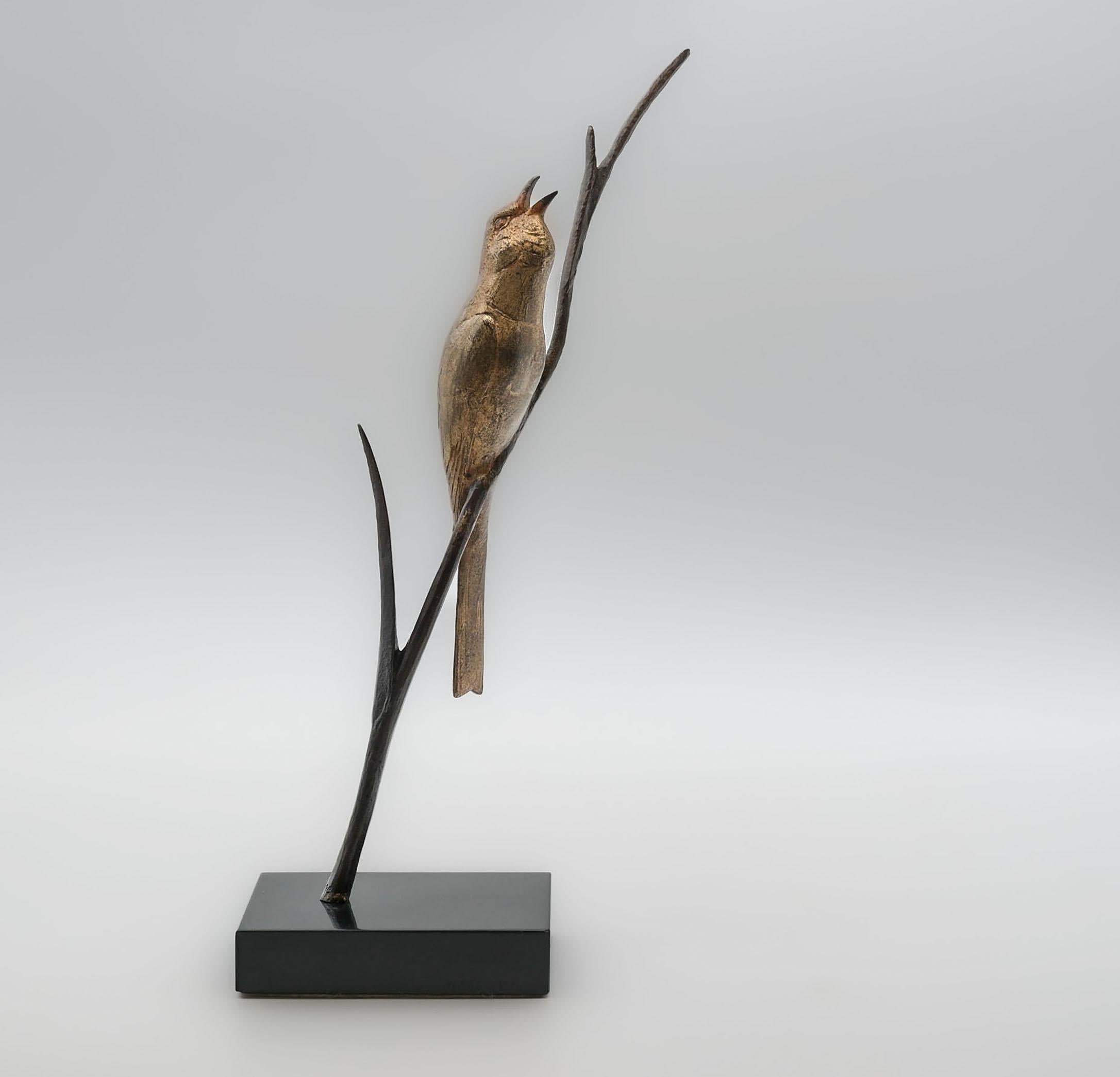 C.1930 Andre Vincent Becquerel Bird On A Branch, Signed, Gilt Bronze Marble Base For Sale 9