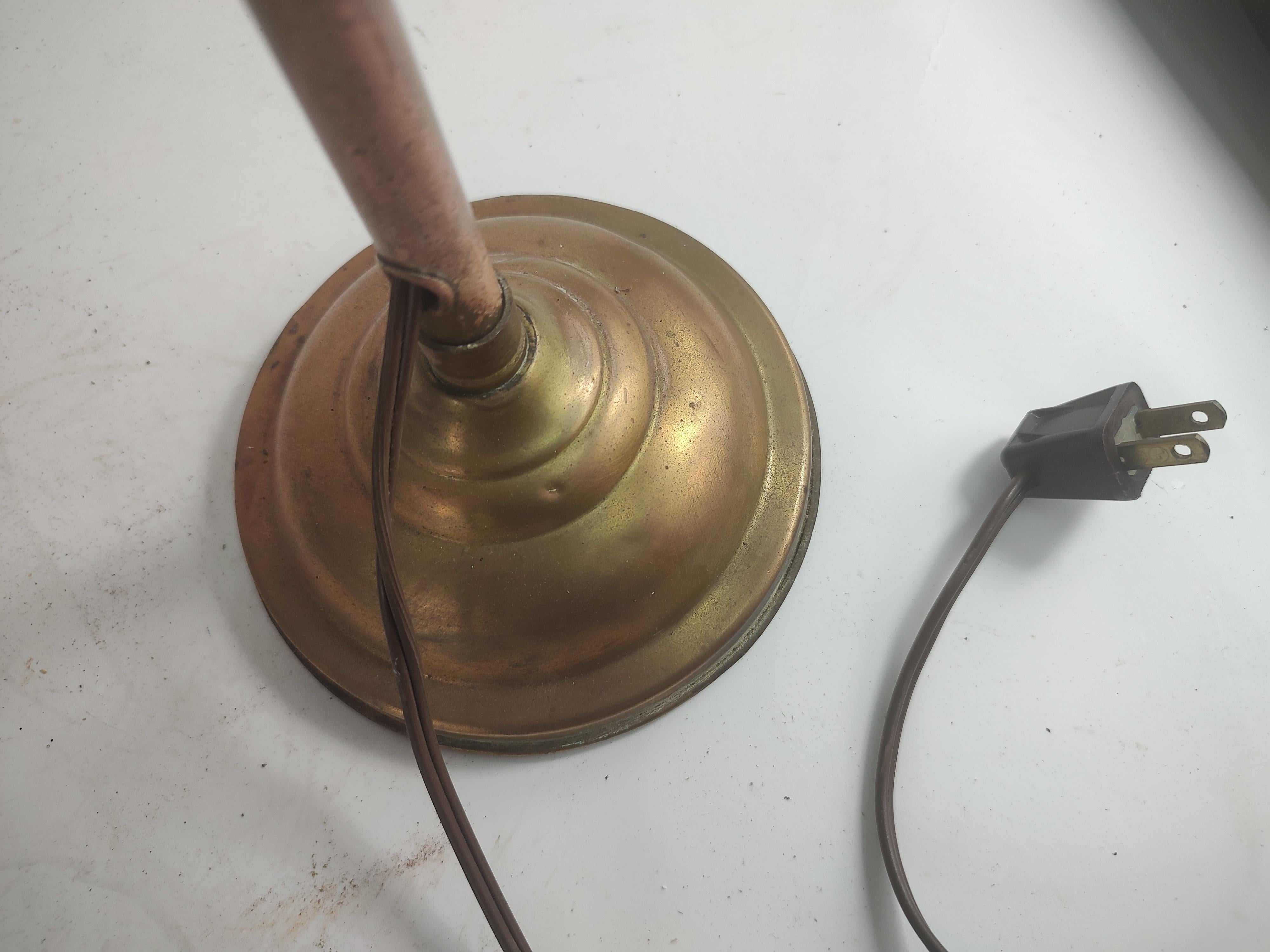 Molded C1930 Brass Gooseneck Desk Task Lamp For Sale