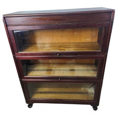 C1930 Mahagoni 5 Abschnitt Stapeln Barrister Bücherregal