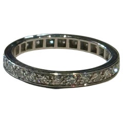 c1930 palladium diamond eternity band size 6 1/2
