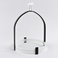 c.1930s-1940s Art Deco Lucite Kreisförmige Strukturierte Handheld Serving Getränketablett