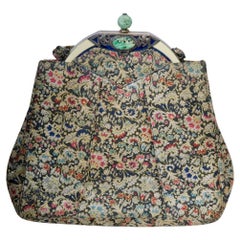 c.1930s Brocade Evening Bag with Jade Accents