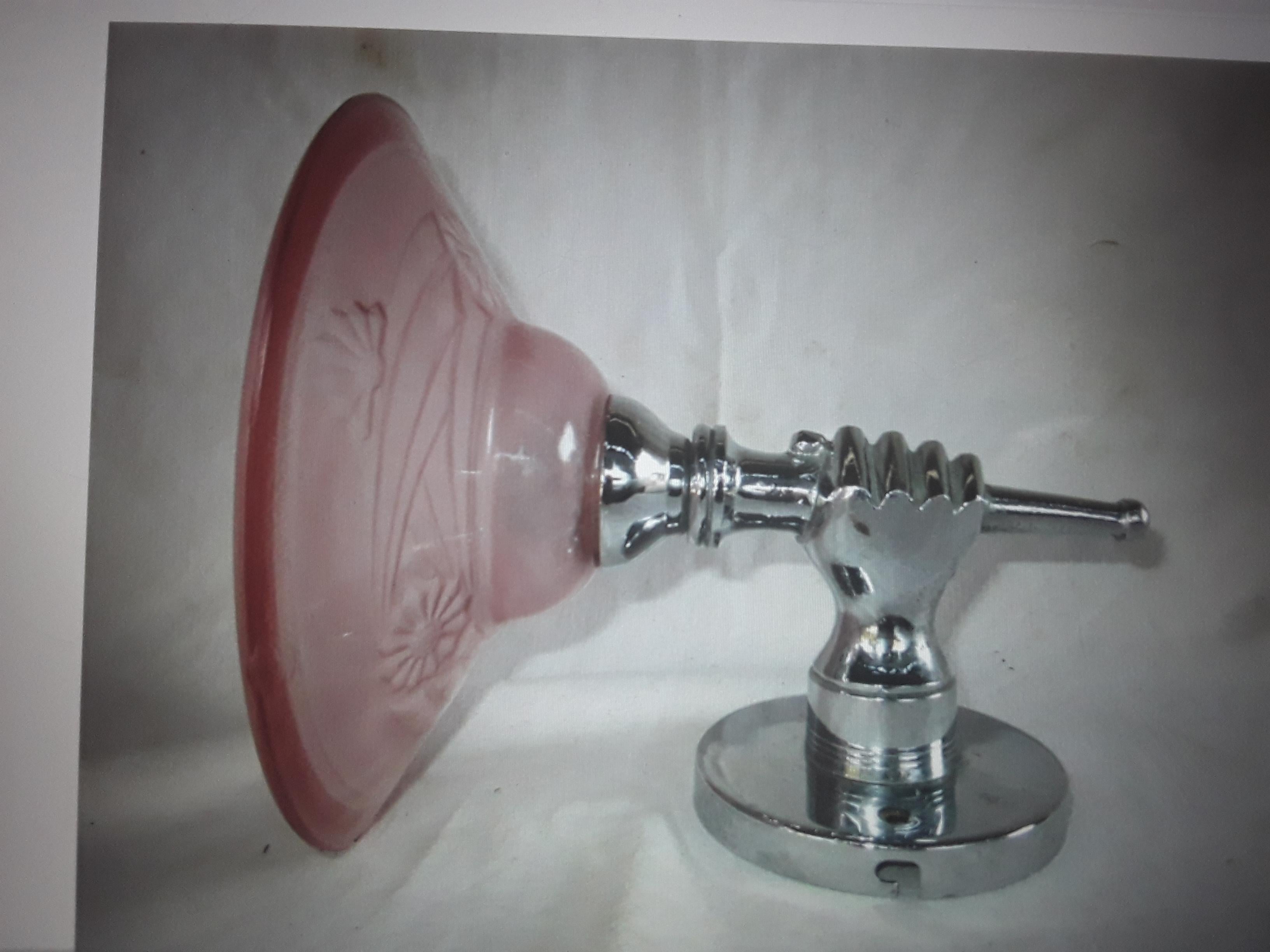 c1930's French Art Deco Nickel over Bronze Hand Torch Sconce attrib. Andre Arbus For Sale 4