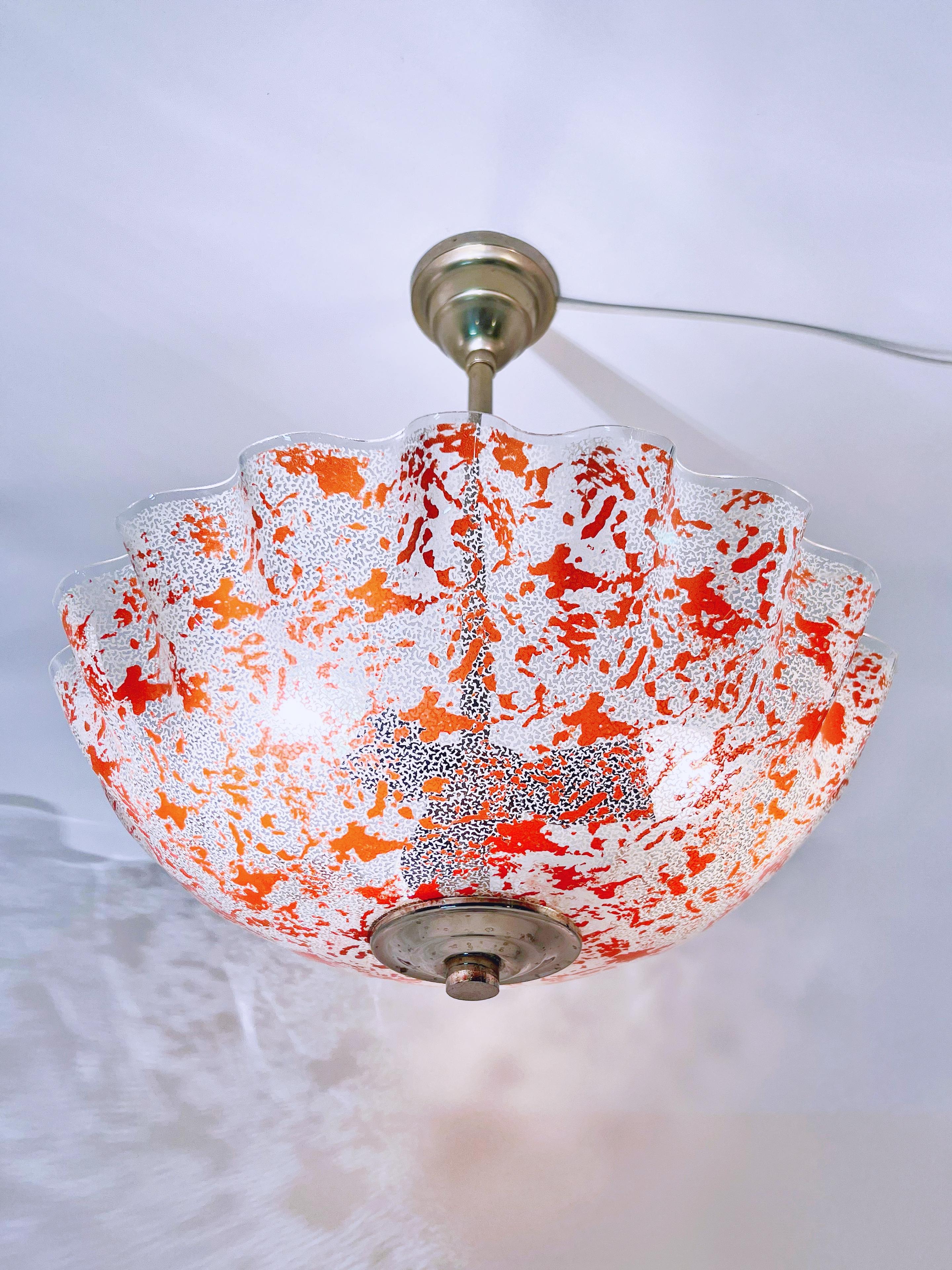 Lampadario a sospensione a ombrello degli anni '30 circa, Art Deco, Design scandinavo in vendita 3