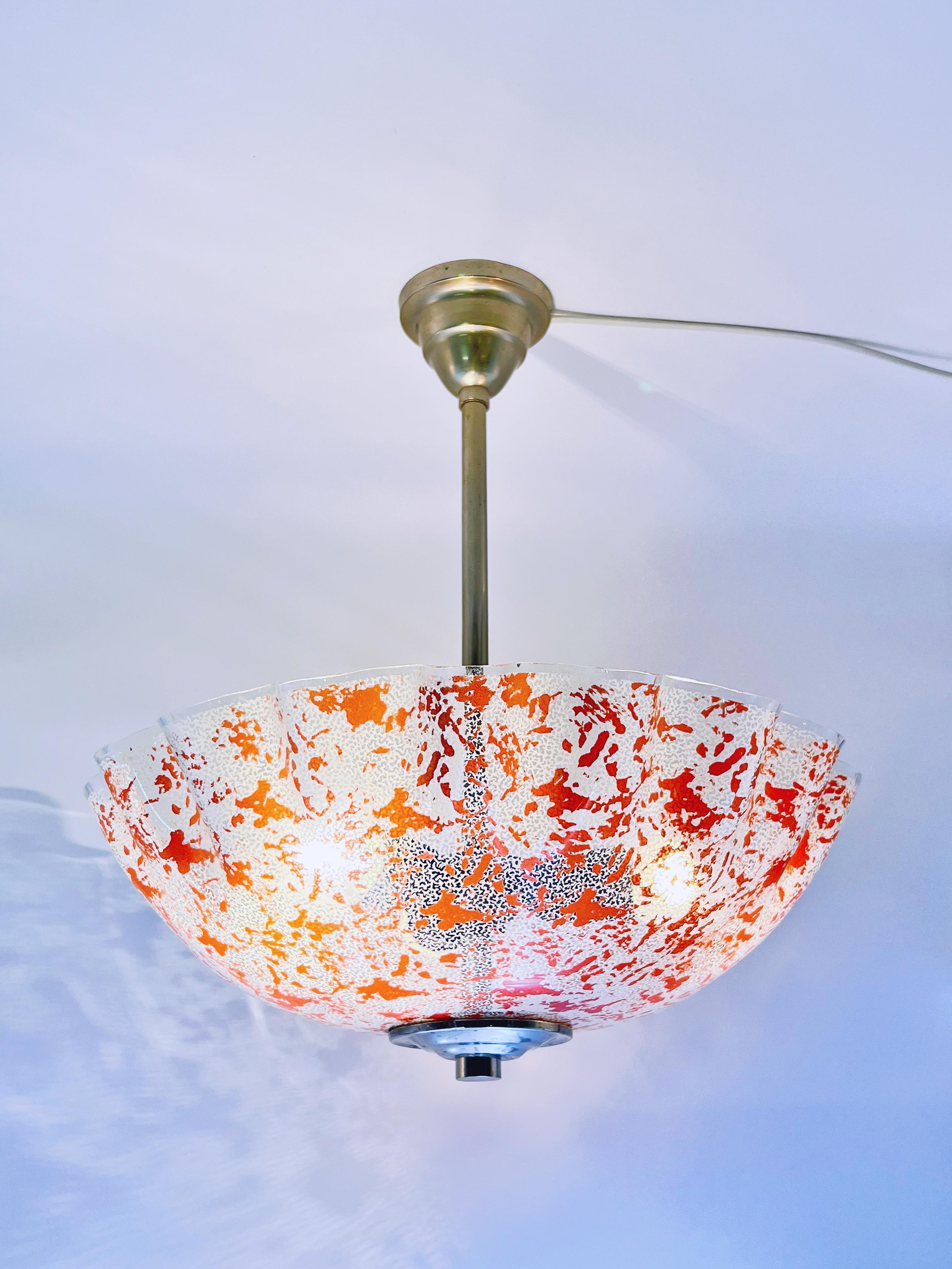 Lampadario a sospensione a ombrello degli anni '30 circa, Art Deco, Design scandinavo in vendita 4