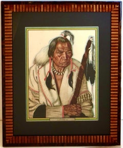 1931 circa "Big Wolf" - Litografia promozionale raffigurante un uomo della tribù dei Blackfeet, opera di Winold Reiss (1886-1953)