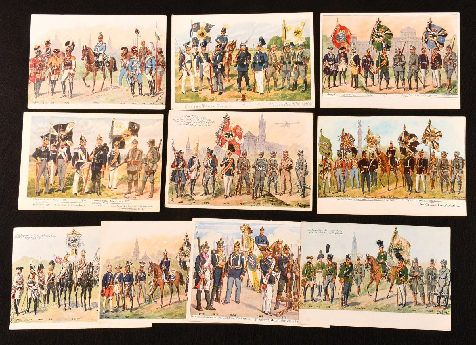 Mid-20th Century c1936 One-Hundred and Forty-Four Postcards of Military Uniforms For Sale