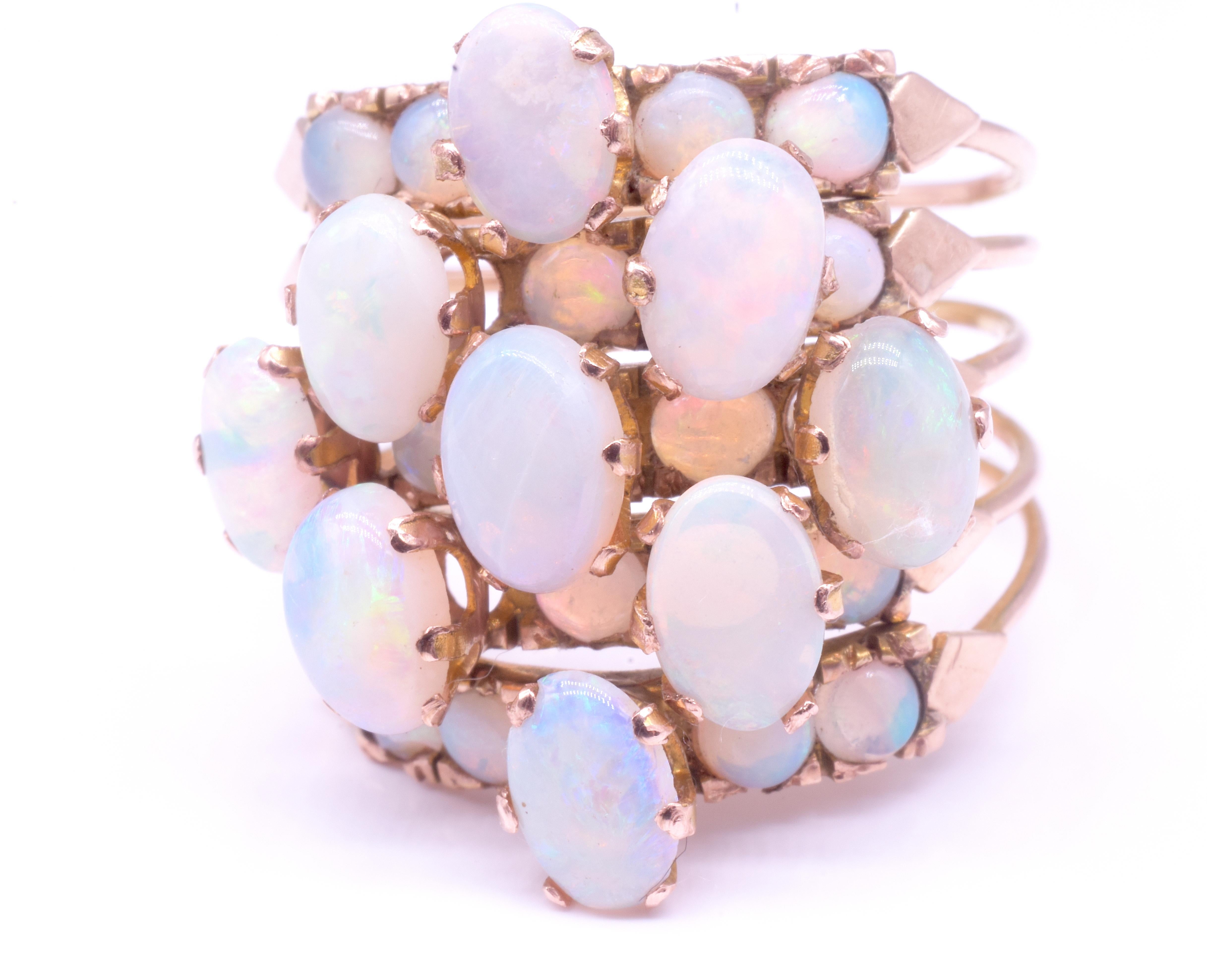 C1940 14K Opal Haremring mit Opal im Angebot 4