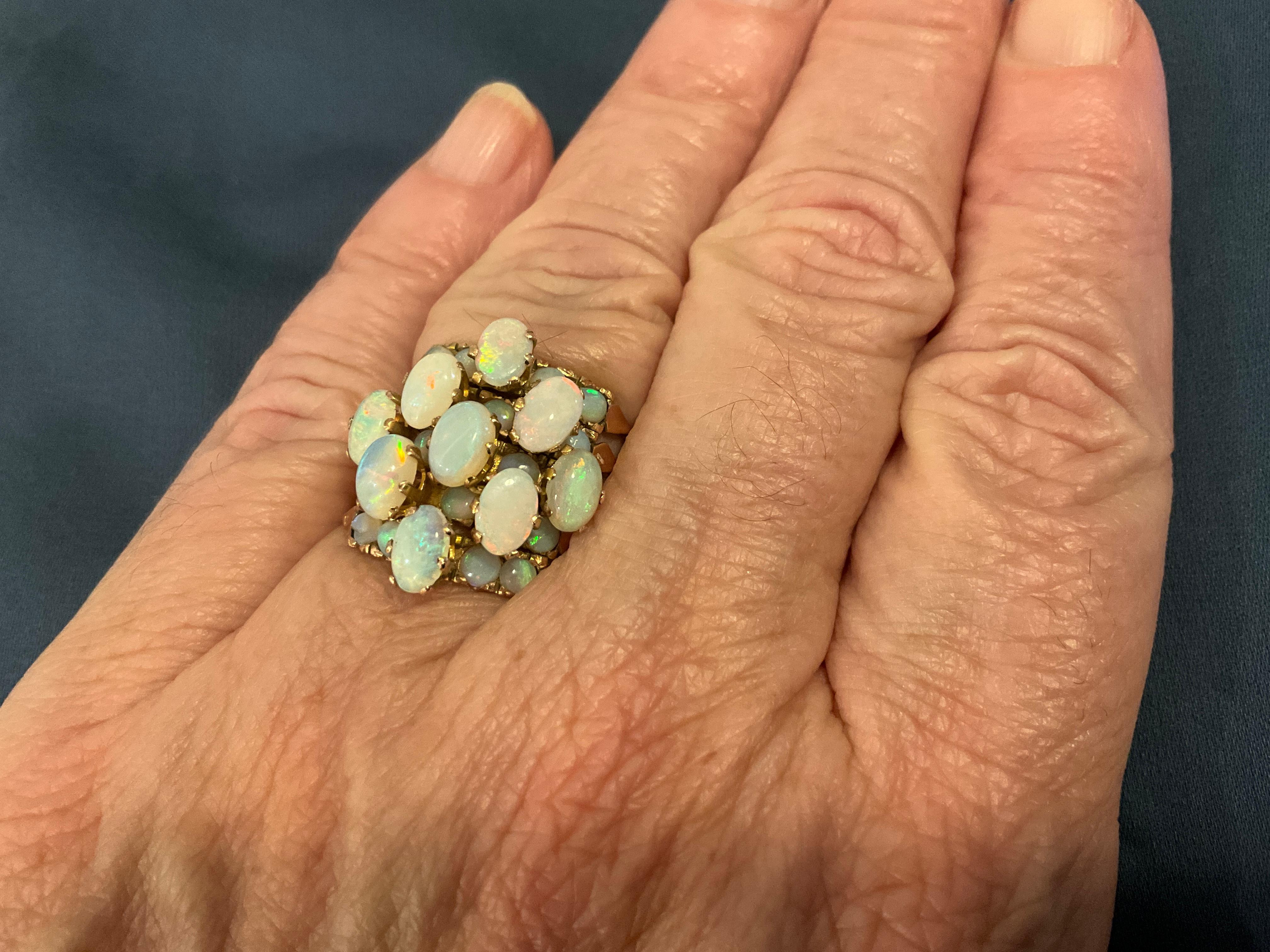 C1940 14K Opal Haremring mit Opal im Angebot 7