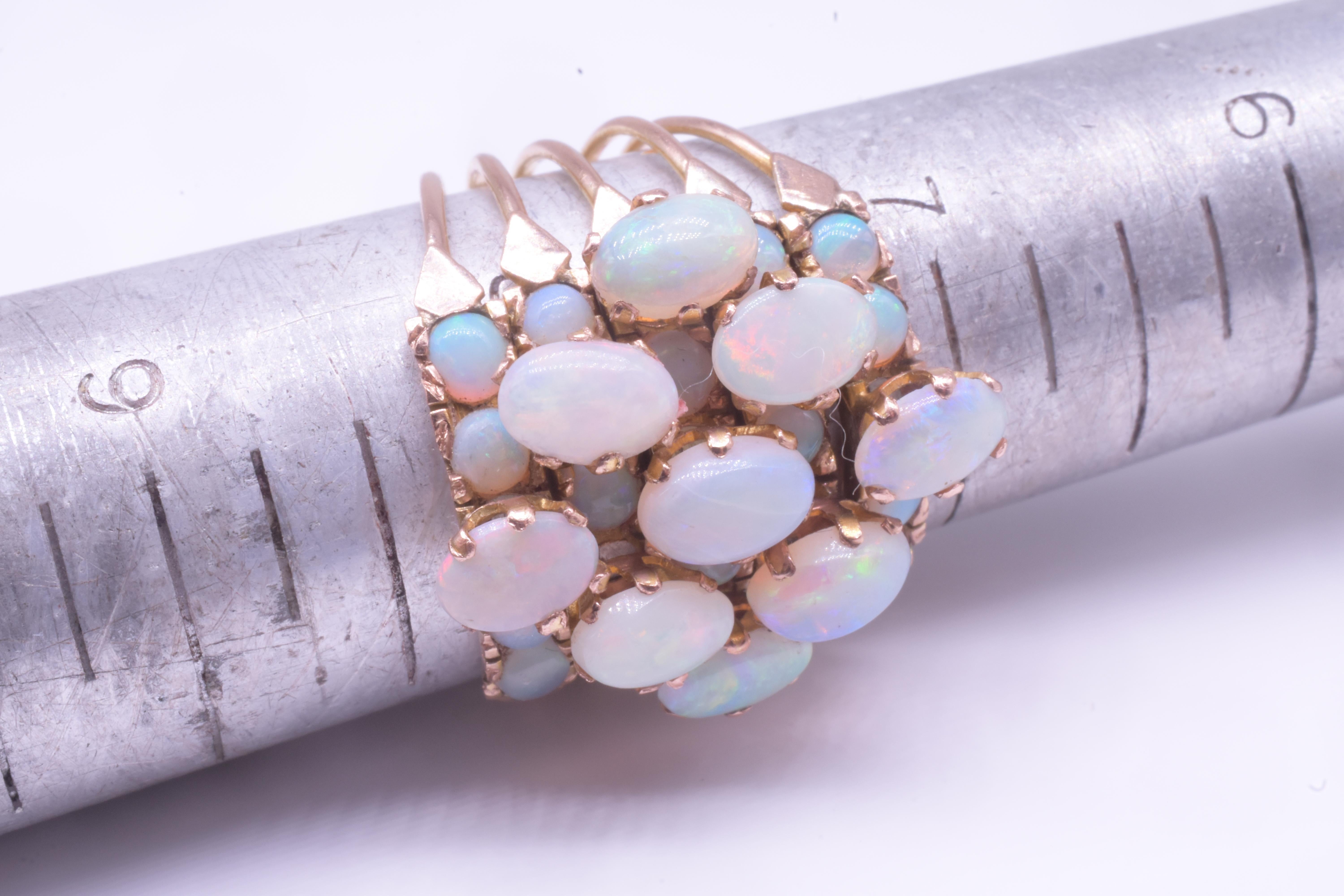 C1940 14K Opal Haremring mit Opal im Zustand „Hervorragend“ im Angebot in Baltimore, MD