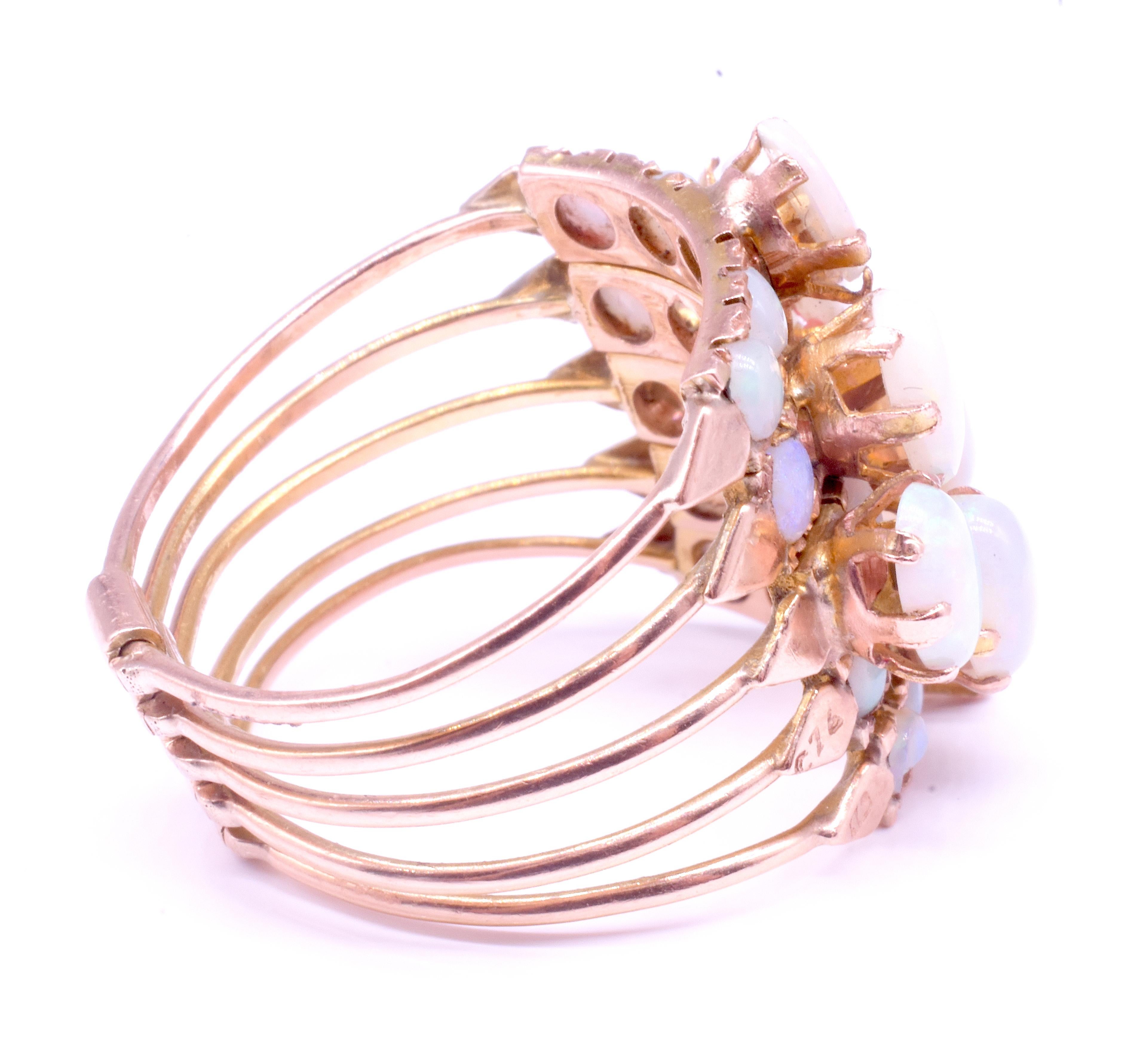 C1940 14K Opal Haremring mit Opal im Angebot 2