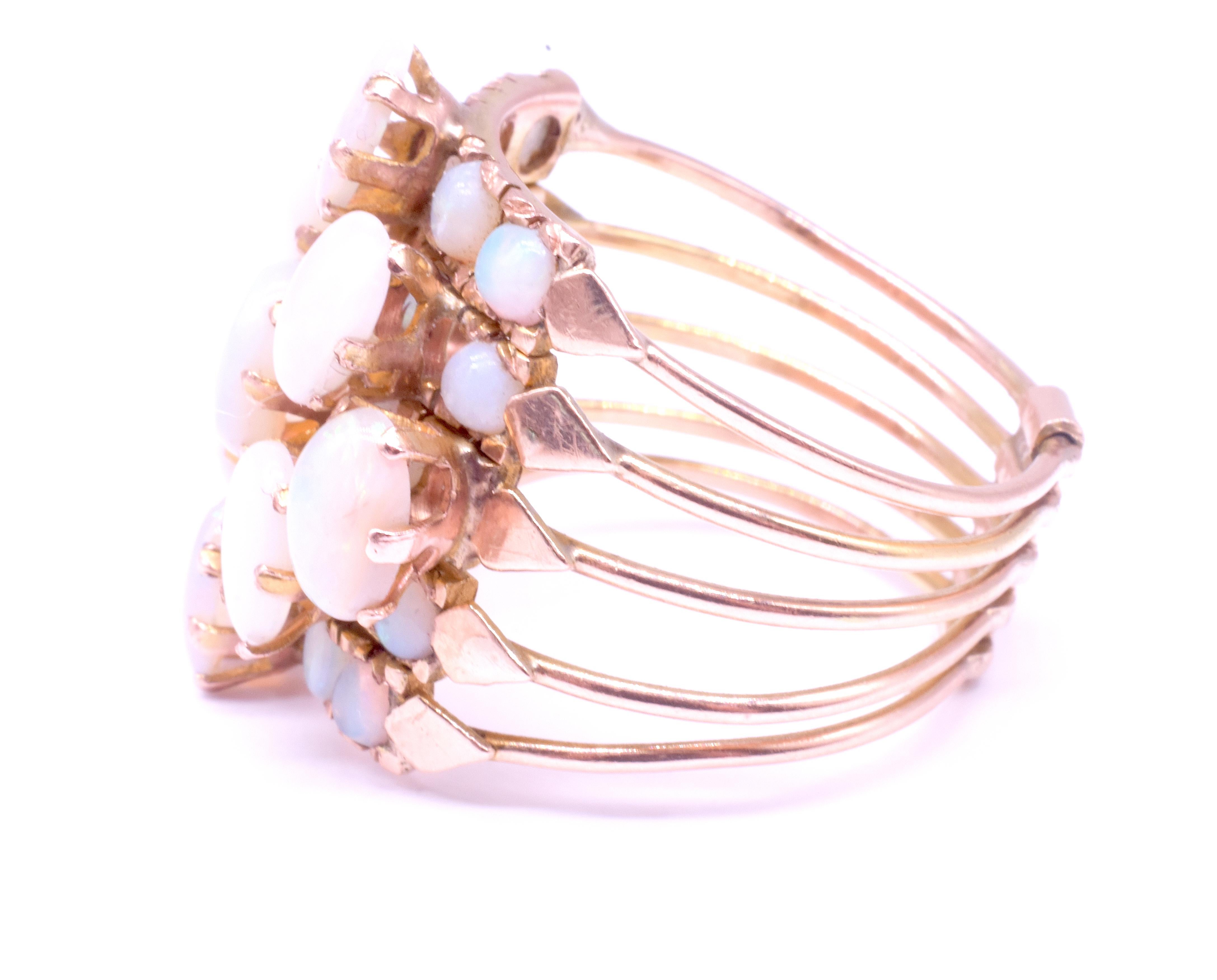 C1940 14K Opal Haremring mit Opal im Angebot 3