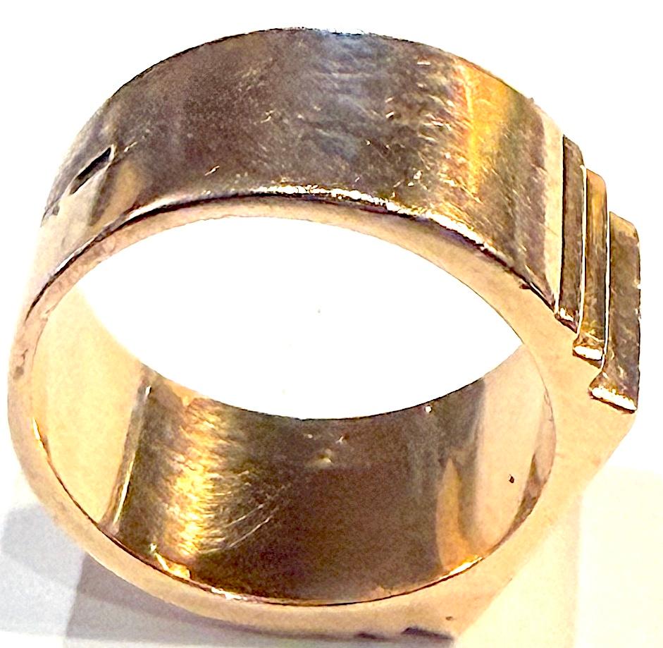 C1940 14K signet ring  with Russian marks For Sale 7