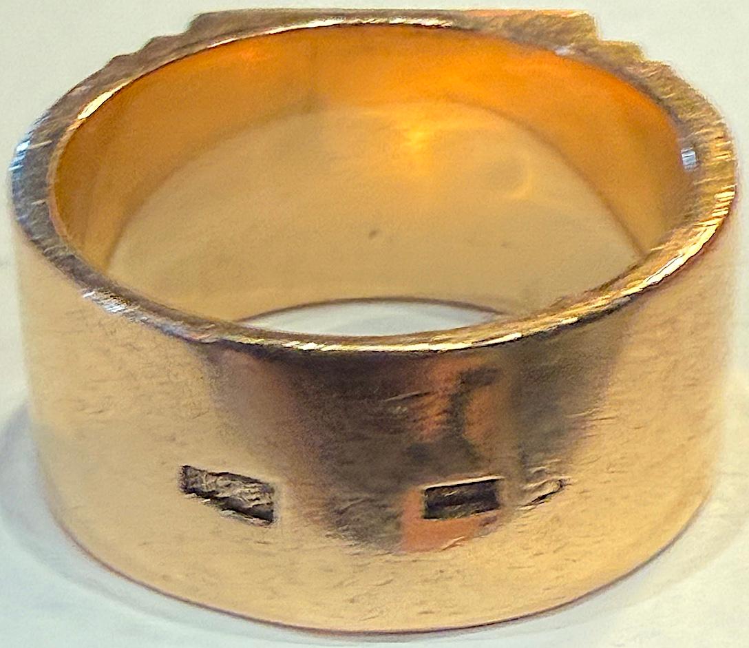 Contemporary C1940 14K signet ring  with Russian marks For Sale