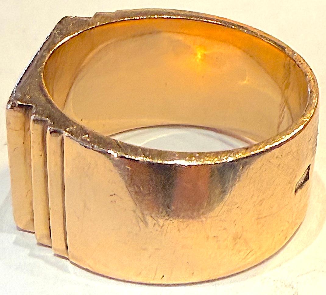Women's or Men's C1940 14K signet ring  with Russian marks For Sale