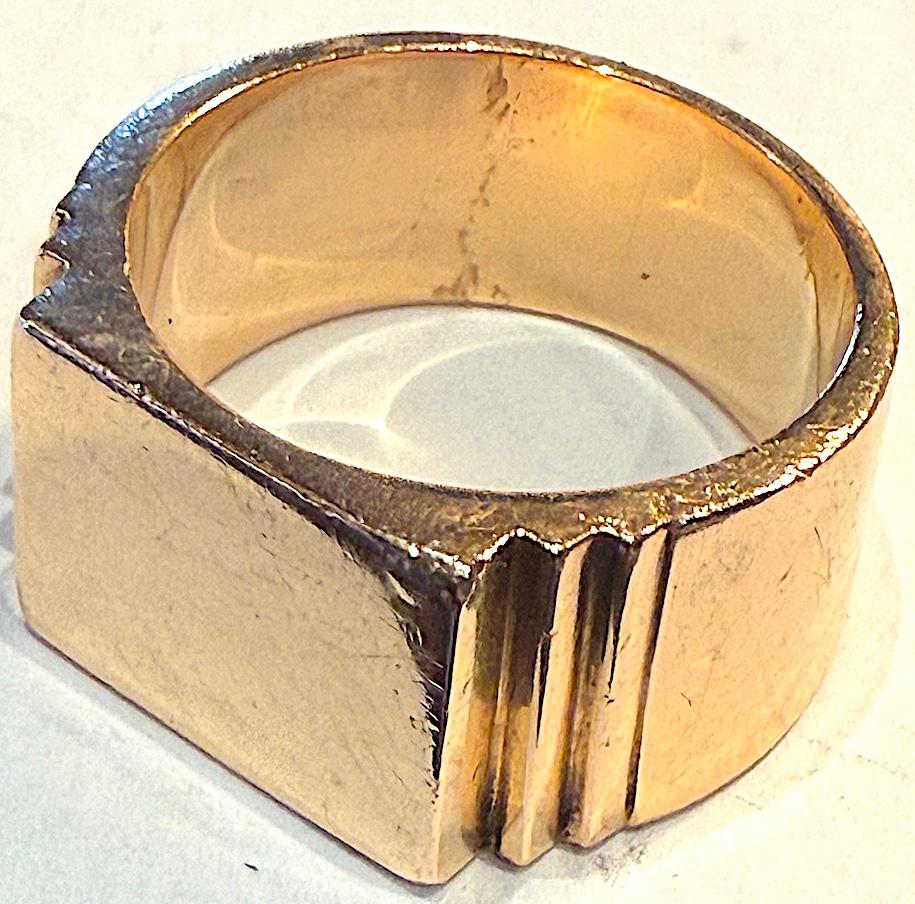 C1940 14K signet ring  with Russian marks For Sale 2