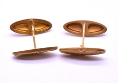 18 Karat French Embossed Cufflinks with "X" Design, circa 1940