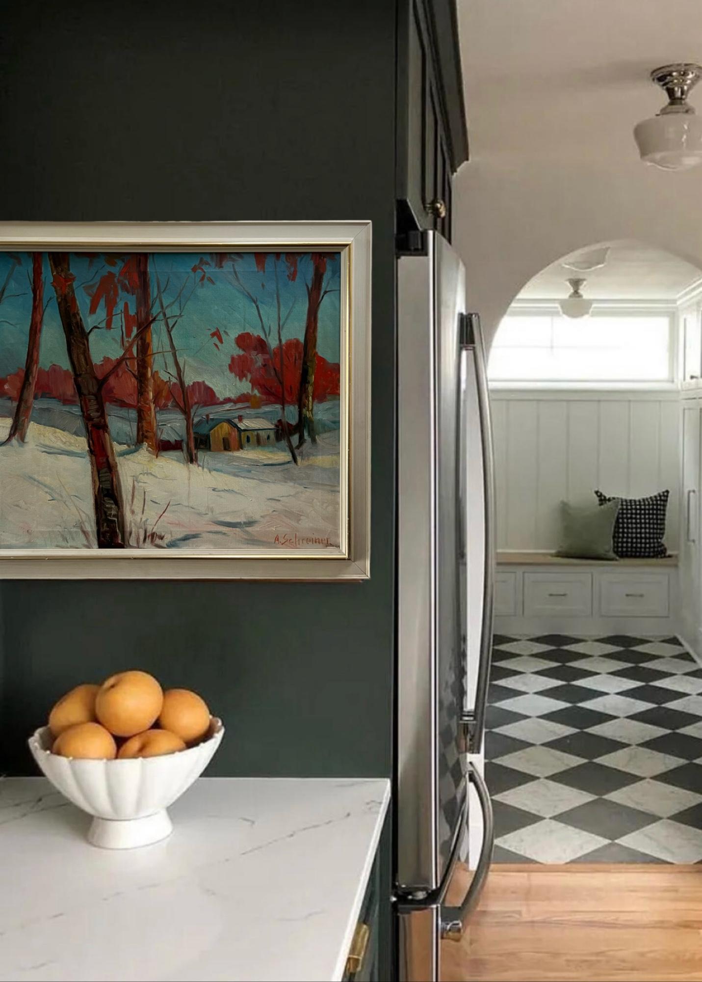 Hand-Crafted c.1940/50s Norwegian Oil Painting 