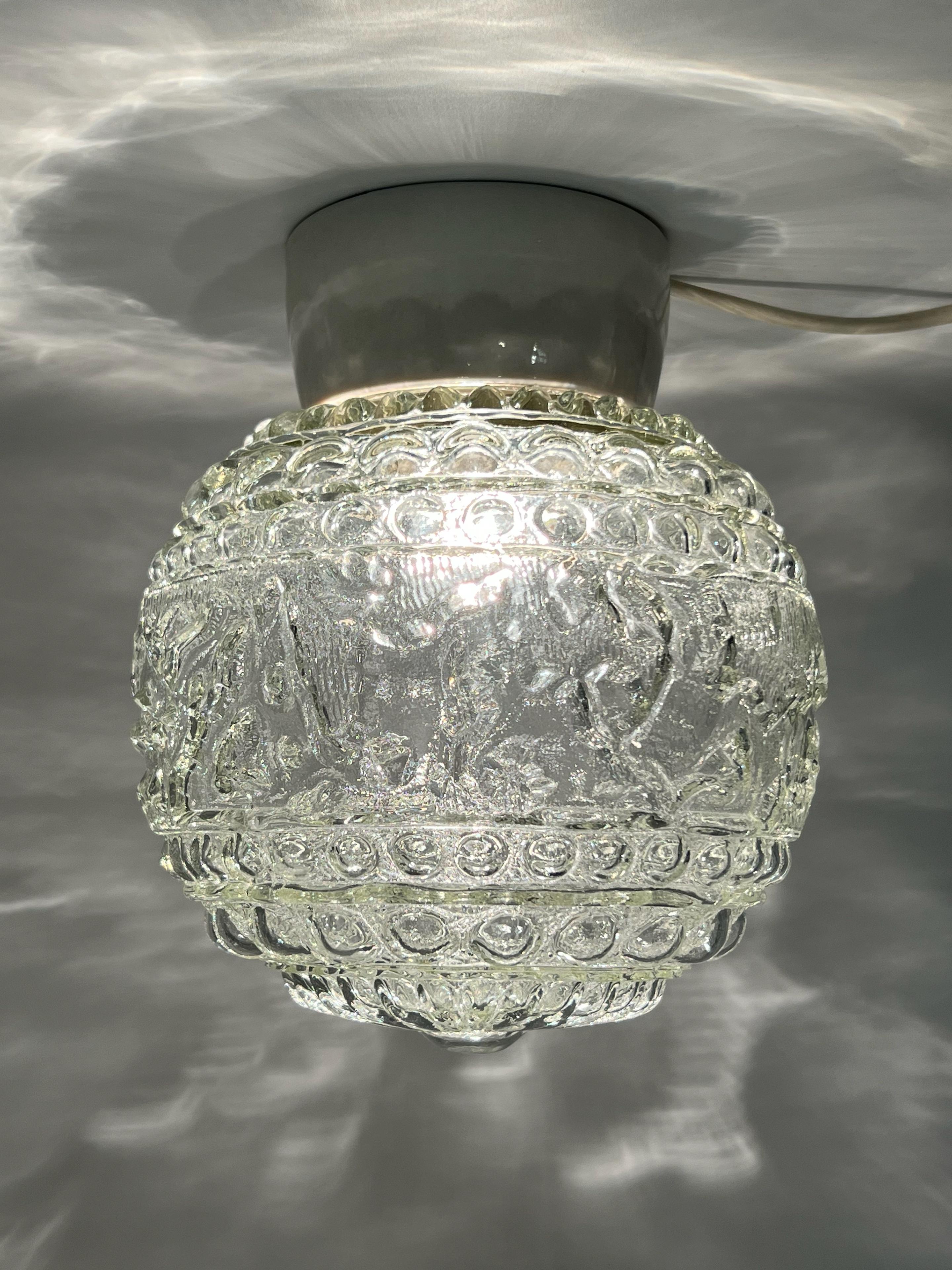 c.1940/50s Scandinavian Flush Mount Ceiling Lamp For Sale 4