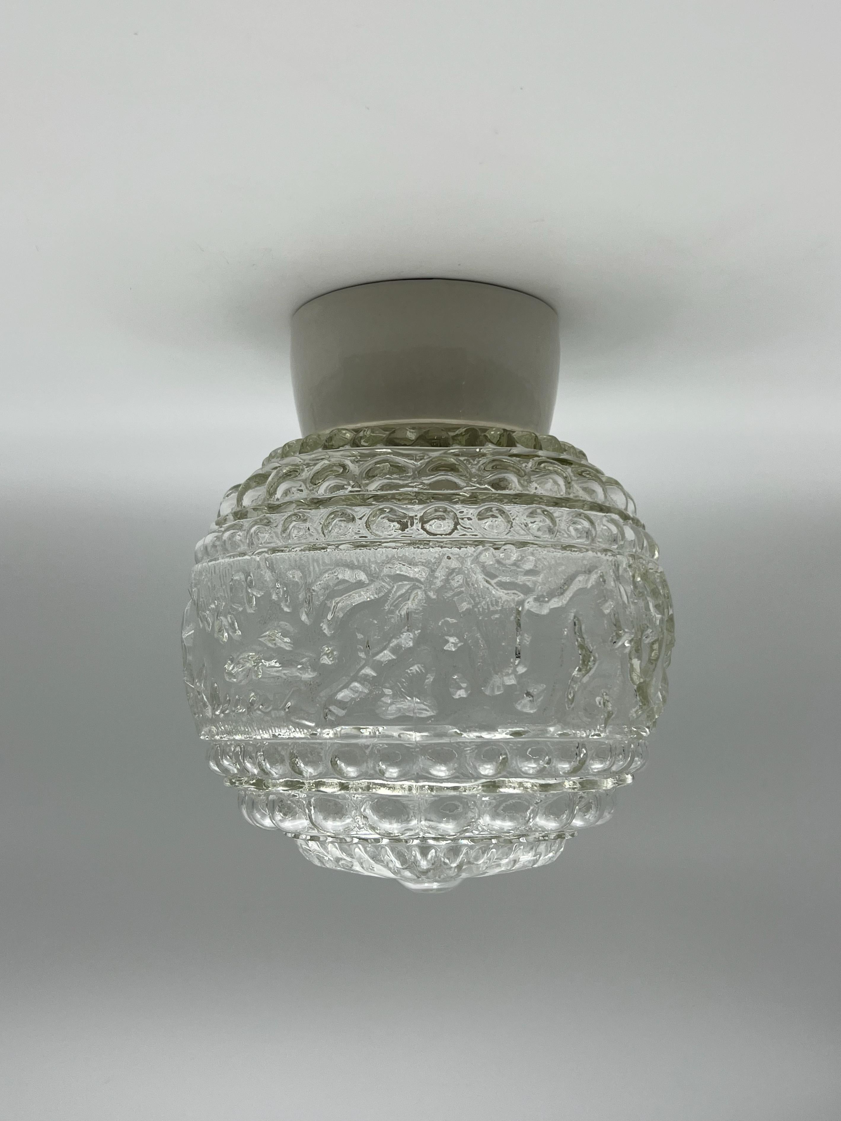 Scandinavian Modern c.1940/50s Scandinavian Flush Mount Ceiling Lamp For Sale