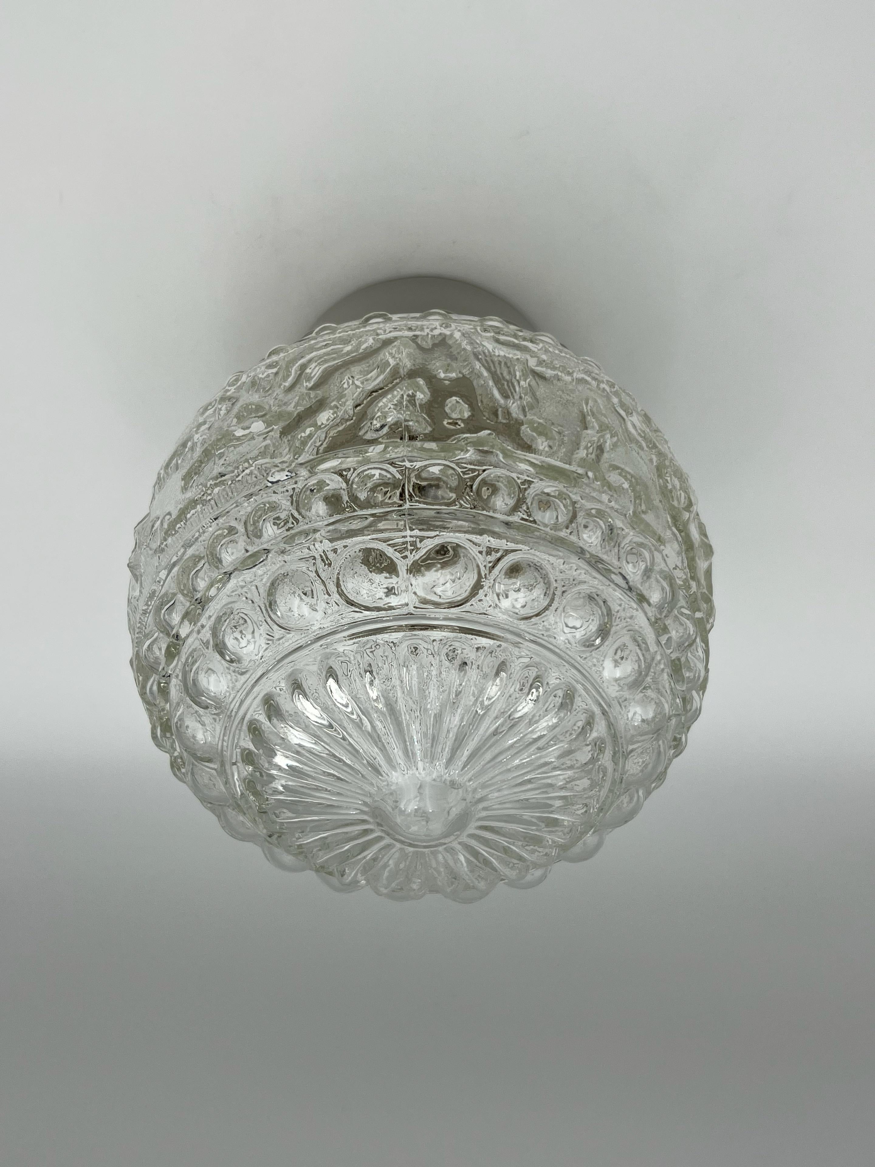 c.1940/50s Scandinavian Flush Mount Ceiling Lamp In Good Condition For Sale In Skien, NO