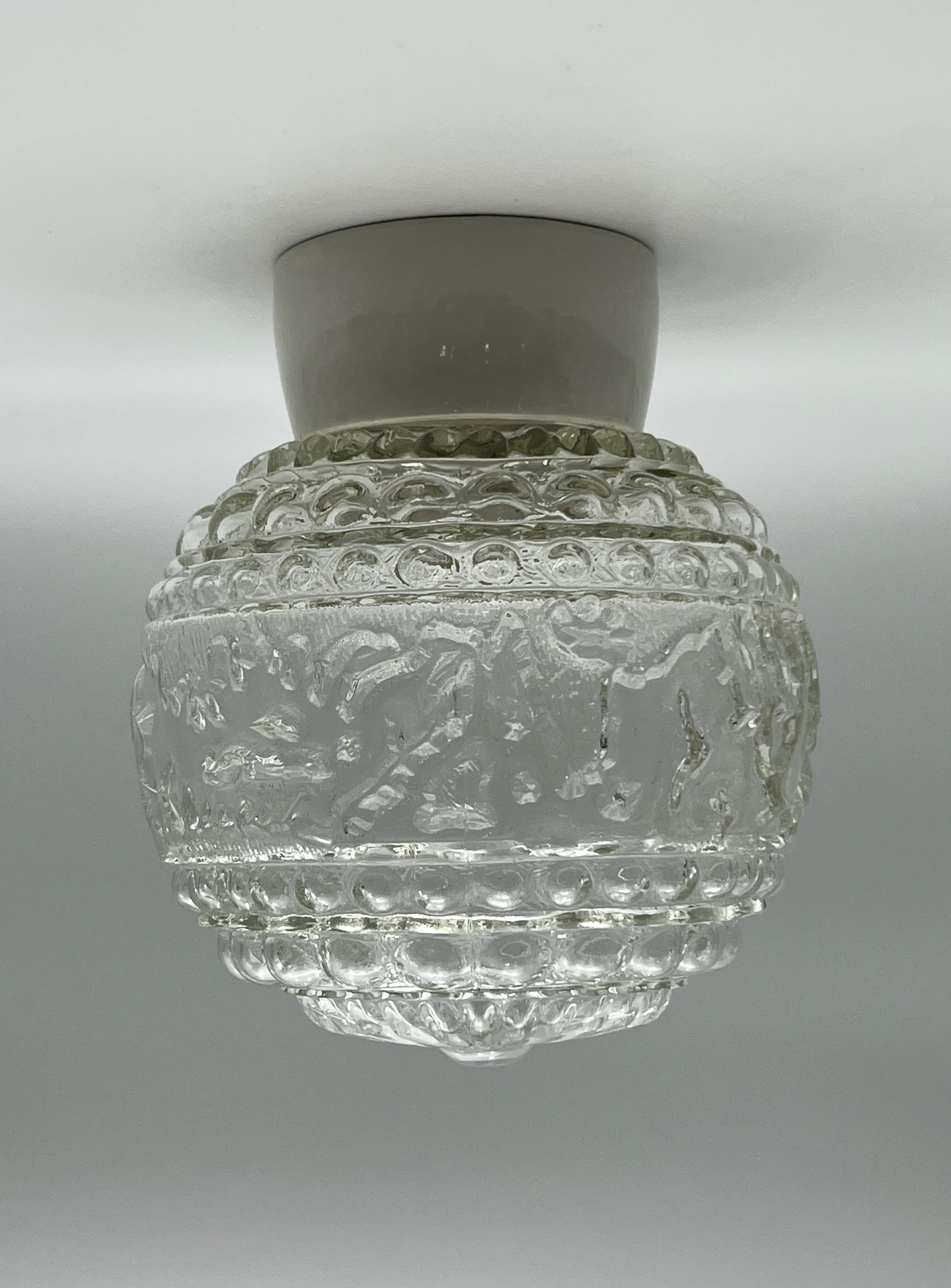 20th Century c.1940/50s Scandinavian Flush Mount Ceiling Lamp For Sale