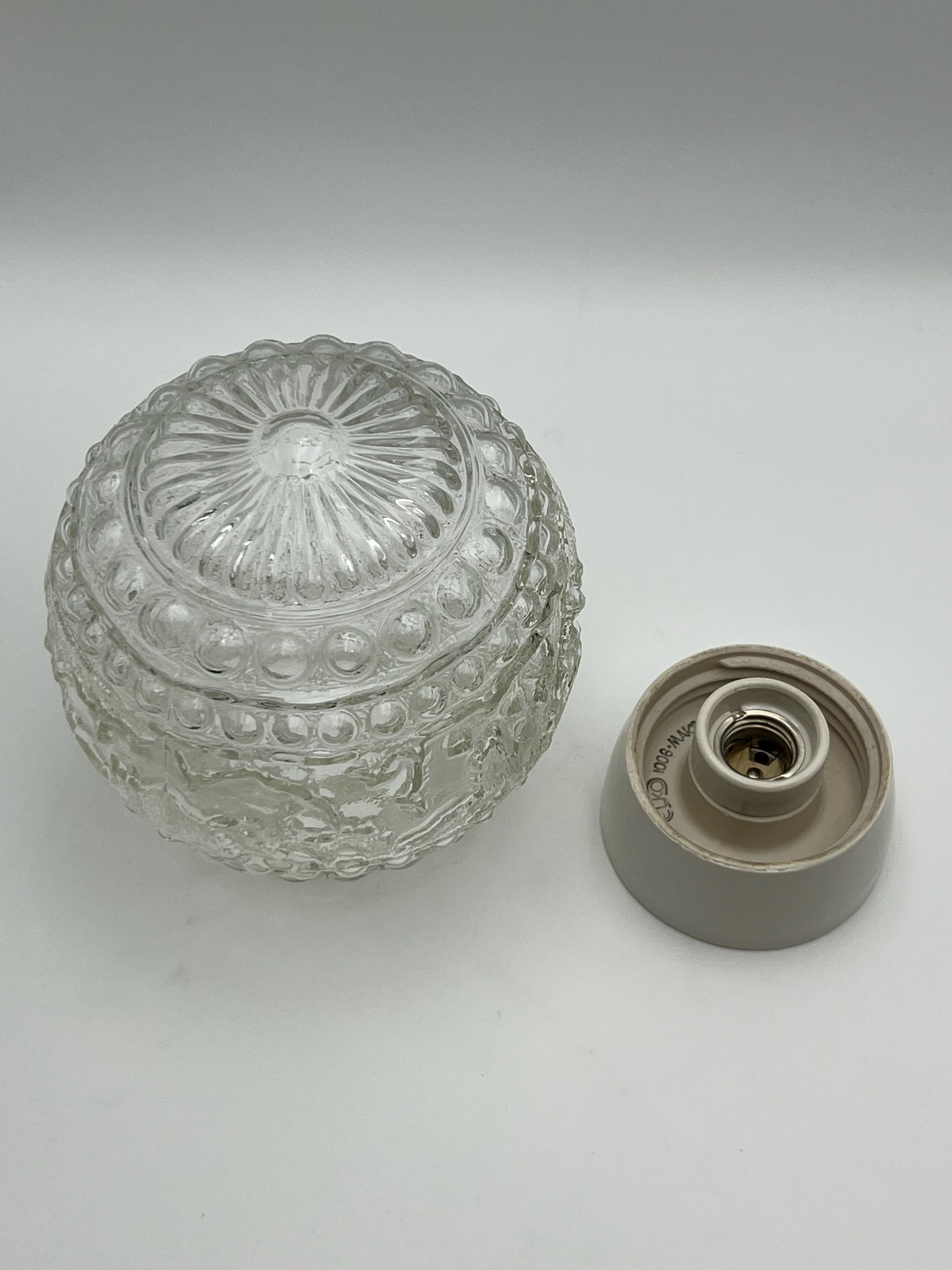 Porcelain c.1940/50s Scandinavian Flush Mount Ceiling Lamp For Sale