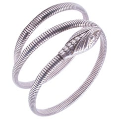 Vintage C1940 Forstner Sterling Coiled Snake Bracelet