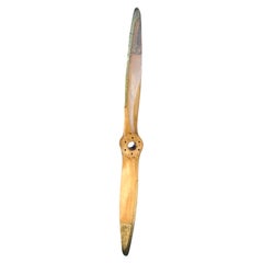 C1940 Wooden Airplane Propeller with Brass Trim