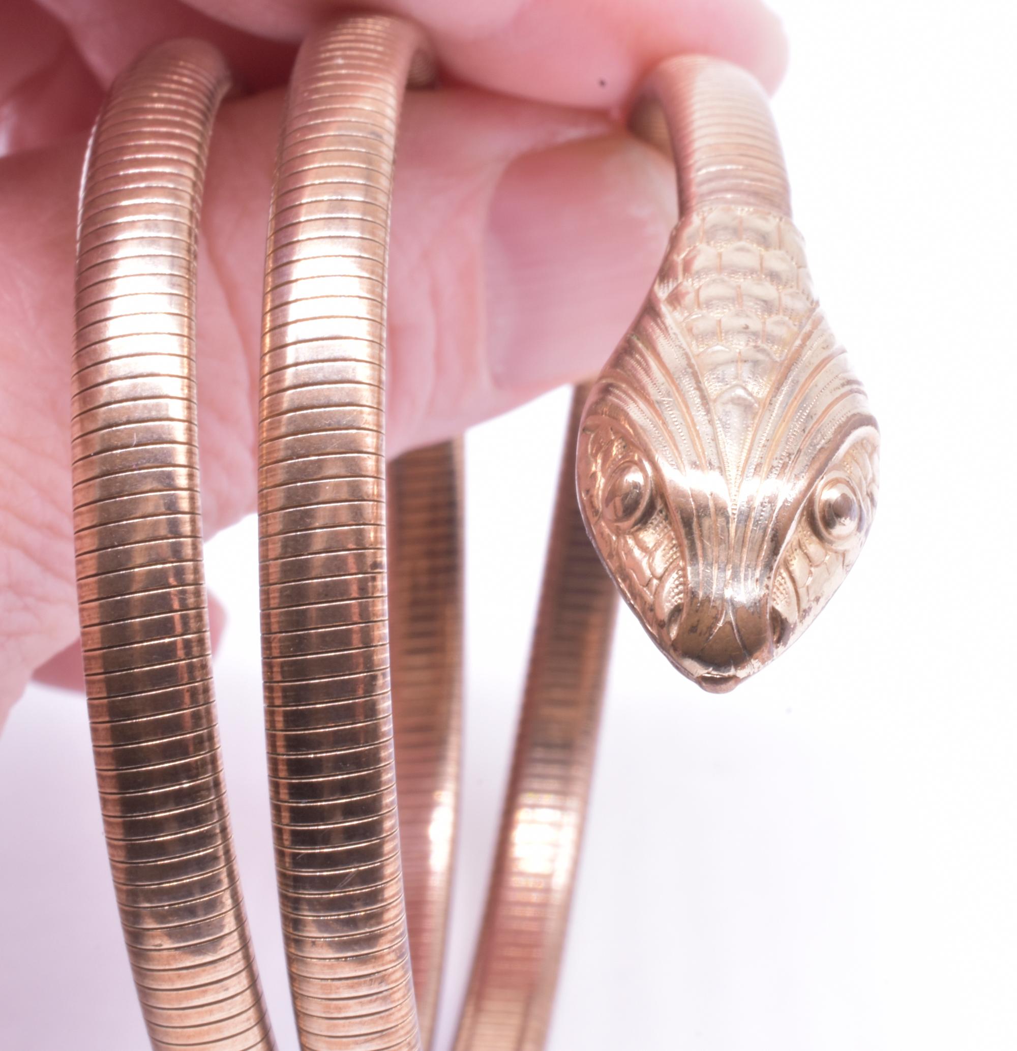 Retro C1940's 12K Gold Filled Forstner Snake Bracelet