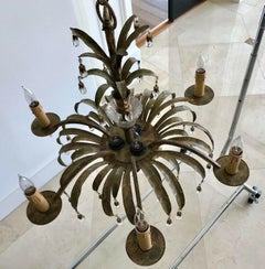 c1940s French Hollywood Regency Maison Bagues "Pineapple Top" Form Chandelier.