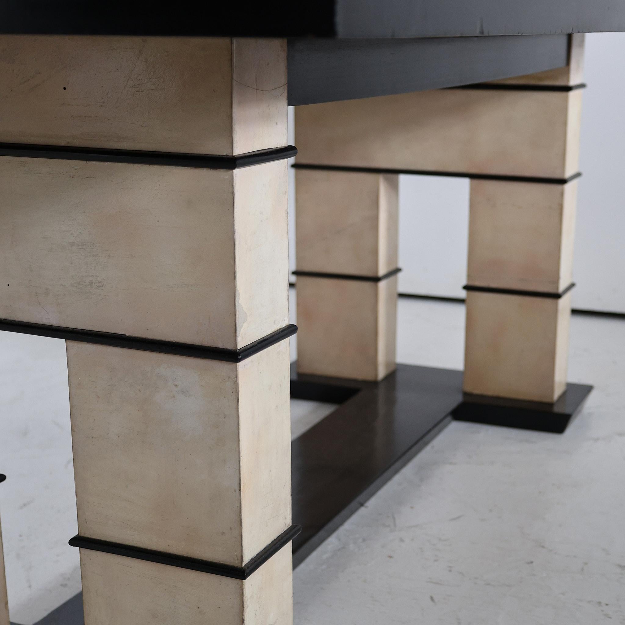 C.1940s Italian Modernist / Deco Vellum Dining Table 4
