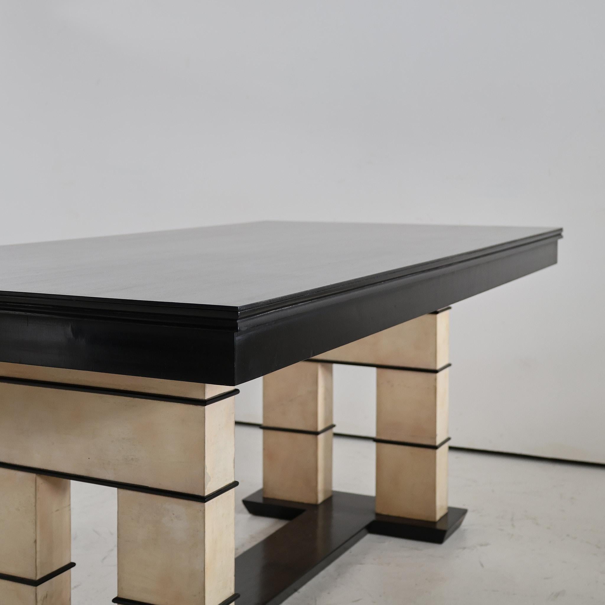 C.1940s Italian Modernist / Deco Vellum Dining Table 6